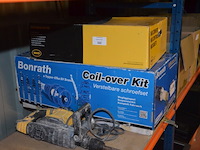 Pvc werkkoffer, boorhamer powerplus powx11831, slijpschijf metabo (defect), ophanging bonrath en mad, 2 led werflampen - afbeelding 6 van  12