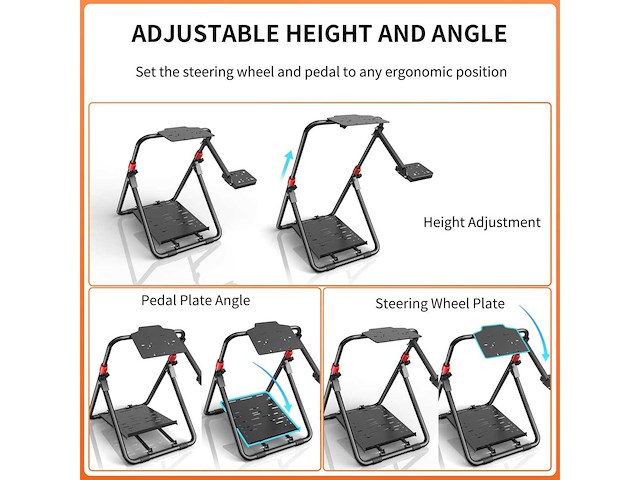 Pxn a9 opvouwbare stuurwielstandaard, racing stuurstandaard - afbeelding 3 van  6
