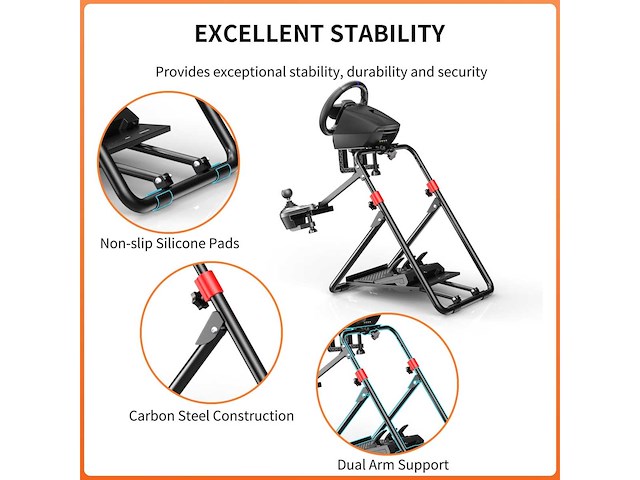 Pxn a9 opvouwbare stuurwielstandaard, racing stuurstandaard - afbeelding 4 van  6