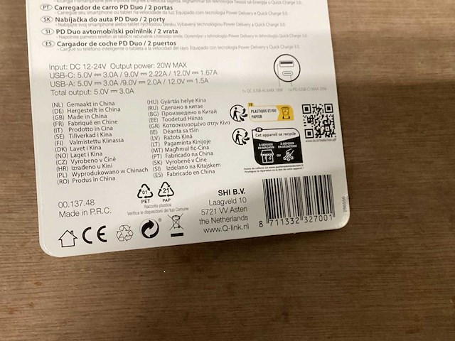 Q-link autolader usb a en c 20w (72x) - afbeelding 4 van  5