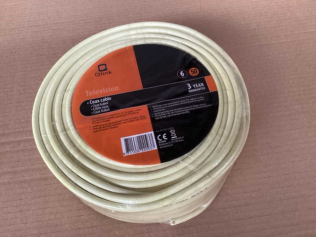 Q-link coax kabel 6mm, rol 50 meter (6x) - afbeelding 1 van  3