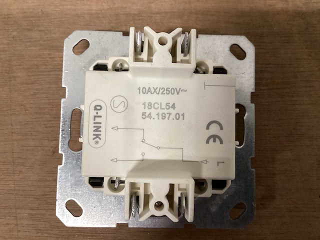 Q-link s-line schakelaar inbouw antraciet (10x) - afbeelding 2 van  6