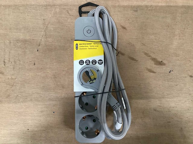 Q-link stekkerdoos, textiel snoer, 1.5 meter (12x) - afbeelding 2 van  4