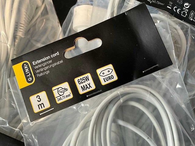 Q-link verlengkabel 3 meter wit (20x) - afbeelding 3 van  5