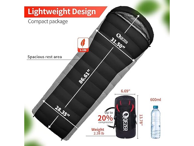 Qezer donzen slaapzak - afbeelding 2 van  6