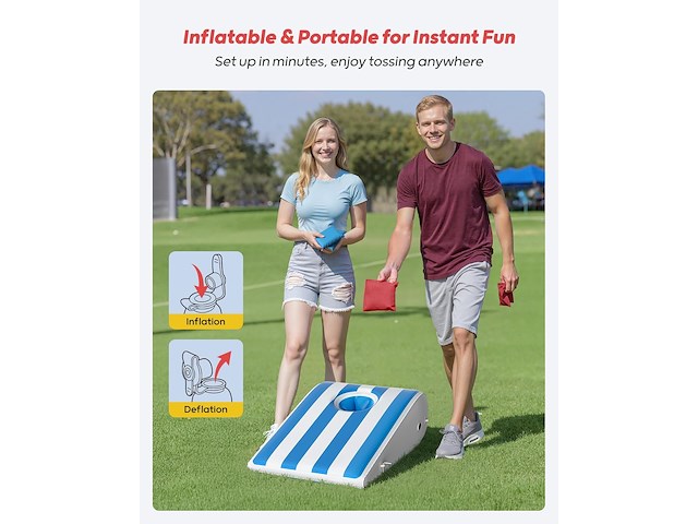 Qpau opblaasbare cornhole board set - afbeelding 4 van  4