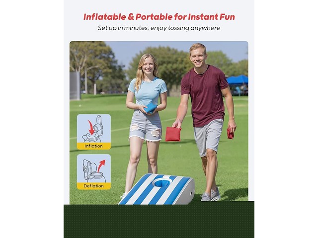 Qpau opblaasbare cornhole board set - afbeelding 4 van  4