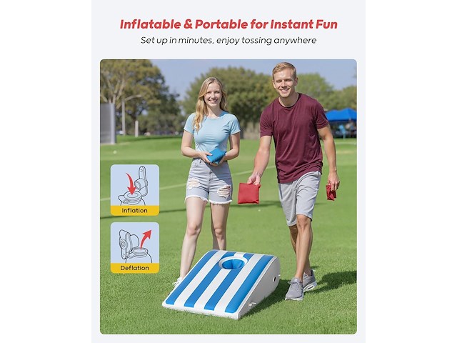 Qpau opblaasbare cornhole board set - afbeelding 4 van  4