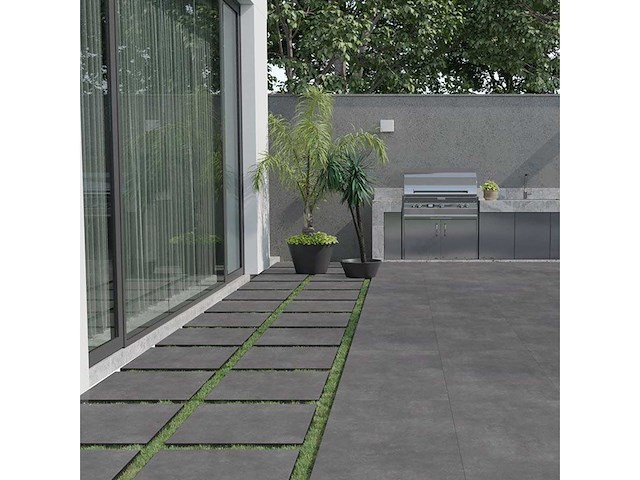 Qua granite ark antraciet outdoor tegel 60x60x2 cm 23,04 m² - afbeelding 2 van  6