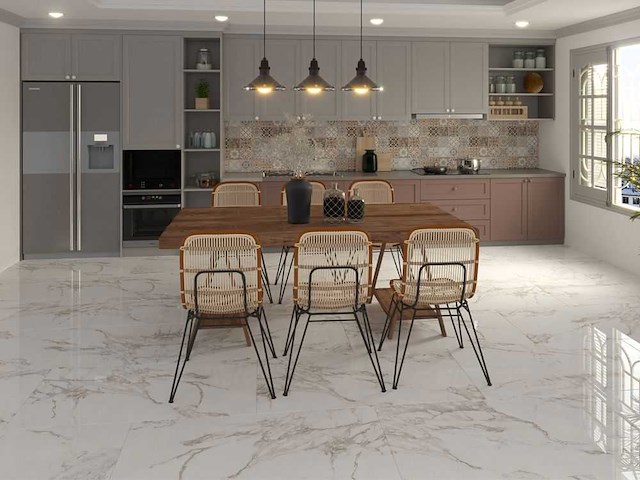 Qua granite creme blanc gepolijst 60x120 cm tegel 64,8 m² - afbeelding 1 van  6