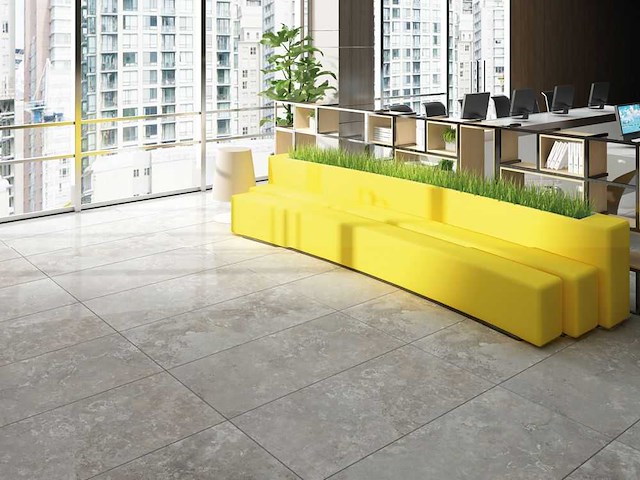 Qua granite gris travertino mat vloertegel 100x100 cm 60 m² - afbeelding 1 van  5