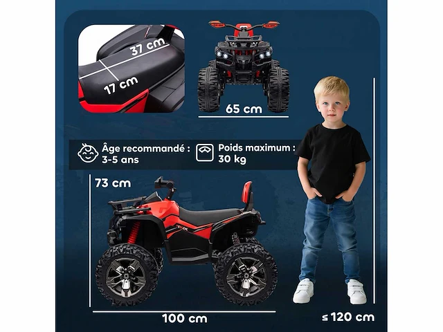 Quad buggy electric child 12 v 8 km/u maximaal elektrische auto - afbeelding 3 van  4