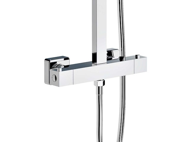 Quadro regendoucheset - thermostatisch - opbouw - belgaqua - chroom - afbeelding 2 van  4