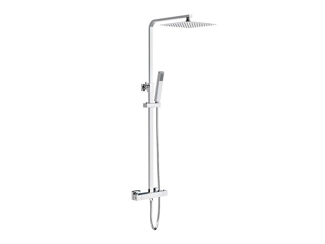 Quadro regendoucheset - thermostatisch - opbouw - belgaqua - chroom - afbeelding 1 van  3