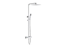 Quadro regendoucheset - thermostatisch - opbouw - belgaqua - chroom - afbeelding 1 van  3