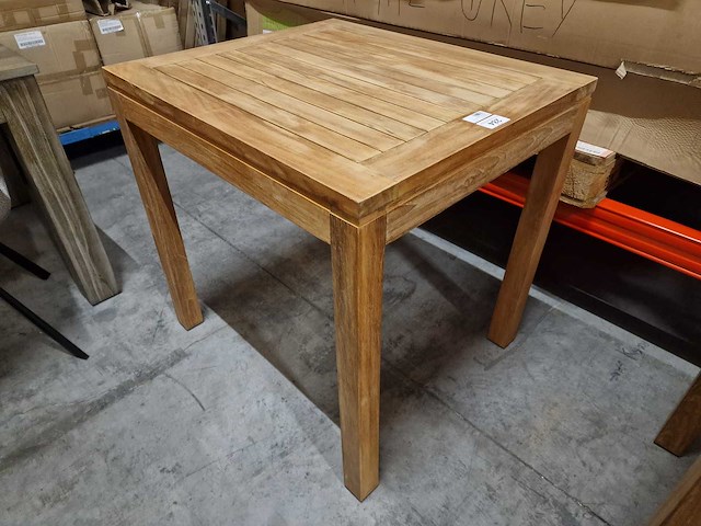 Quality collection - teak tuintafel francoise 70 x 80cm met teak blokpoten - afbeelding 1 van  5