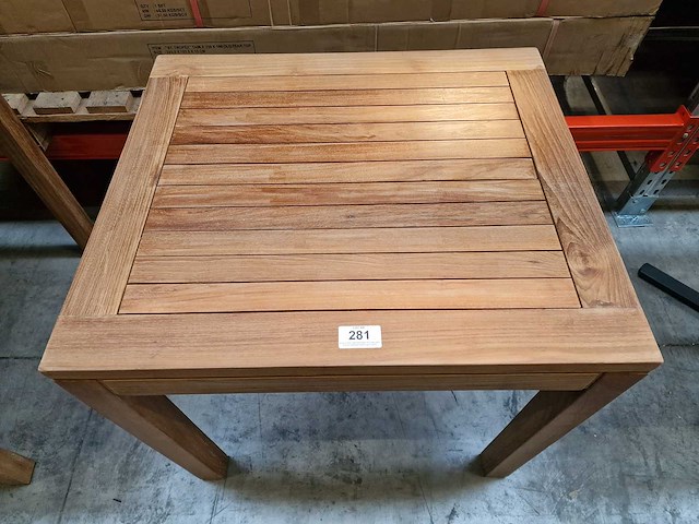 Quality collection - teak tuintafel francoise 70 x 80cm met teak blokpoten - afbeelding 2 van  2
