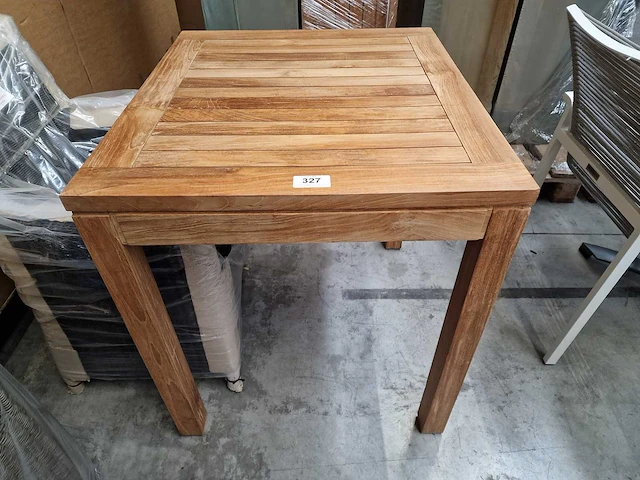 Quality collection - teak tuintafel francoise 70 x 80cm met teak blokpoten - afbeelding 2 van  6