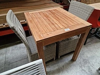 Quality collection - teak tuintafel francoise 70 x 80cm met teak blokpoten