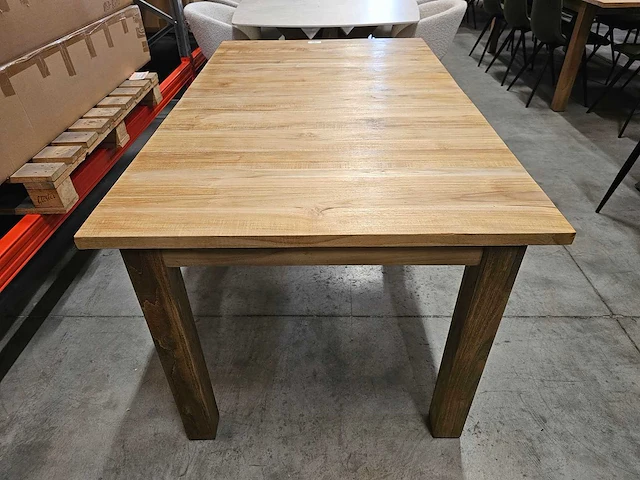Quality teak interieurtafel uitschuiftafel 150-200 x 100cm massief - afbeelding 10 van  10
