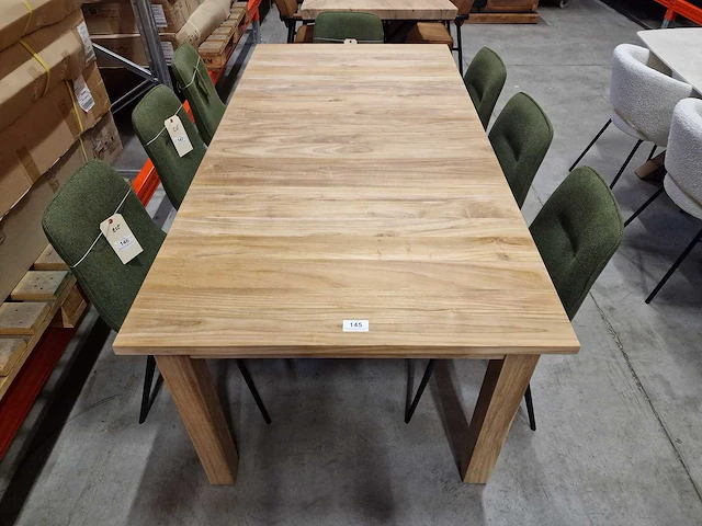 Quality teak interieurtafel uitschuiftafel 200-250 x 100cm massief - afbeelding 2 van  11