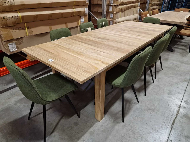Quality teak interieurtafel uitschuiftafel 200-250 x 100cm massief - afbeelding 1 van  11