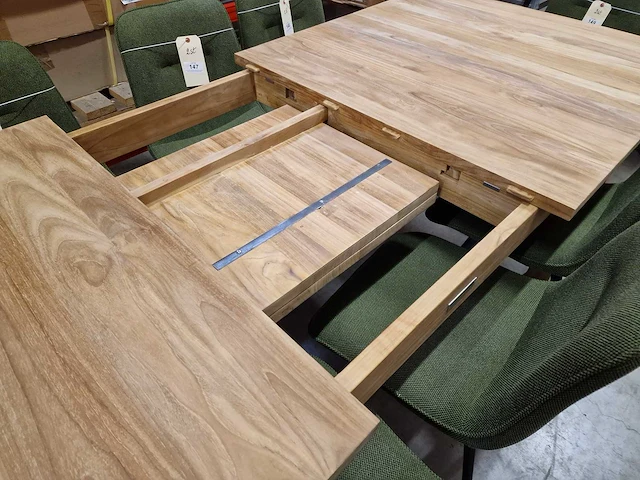 Quality teak interieurtafel uitschuiftafel 200-250 x 100cm massief - afbeelding 10 van  11