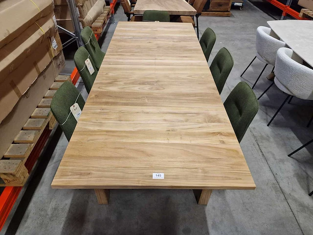 Quality teak interieurtafel uitschuiftafel 200-250 x 100cm massief - afbeelding 5 van  11