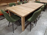 Quality teak interieurtafel uitschuiftafel 200-250 x 100cm massief - afbeelding 10 van  11