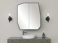 Quartz badkamerkast | 100% mdf | zwart - afbeelding 1 van  6