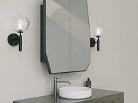 Quartz badkamerkast | 100% mdf | zwart - afbeelding 3 van  6