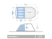 Quechua opblaasbaar kampeertent – luchtseconds 4,1 – 4 personen – 1 slaapkamer - afbeelding 3 van  10