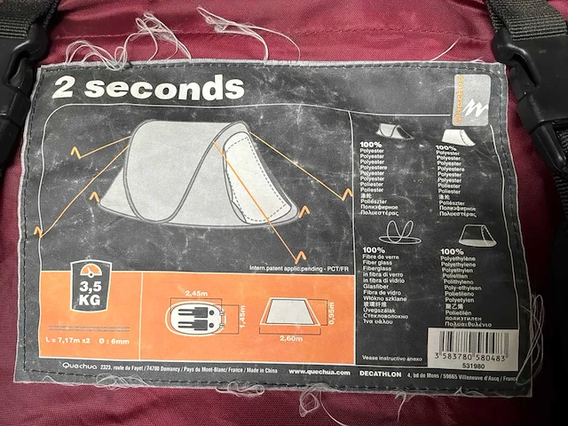 Quechua two seconds kampeertent (23x) - afbeelding 9 van  11
