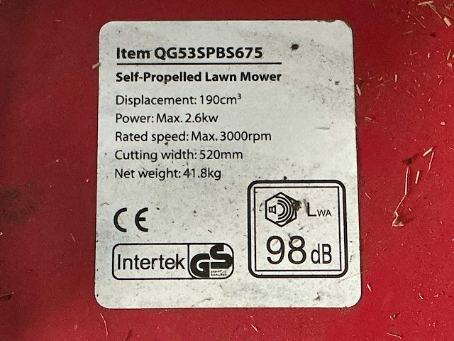 Queengarden qg53spbs675 grasmaaier - afbeelding 6 van  6