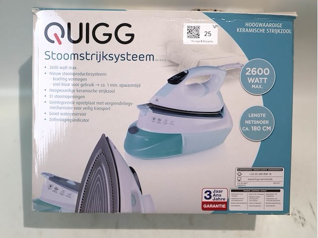Quigg stoomstrijkijzer - afbeelding 1 van  2