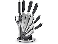 Qulinart - 8-delige keukenset - 1 acryl messenhouder, 5 roestvrijstalen messen 3cr14 - afbeelding 1 van  7