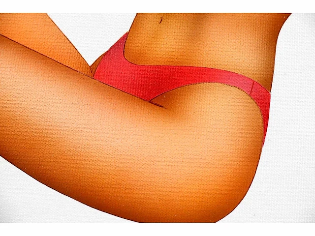 R. de beeld - meisje in rode bikini - olie op canvasboard - afbeelding 7 van  8