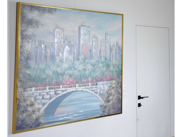 R. elliot - skyline - olie op doek - 119x149 cm - afbeelding 4 van  13