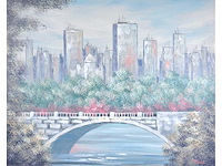 R. elliot - skyline - olie op doek - 119x149 cm - afbeelding 1 van  13