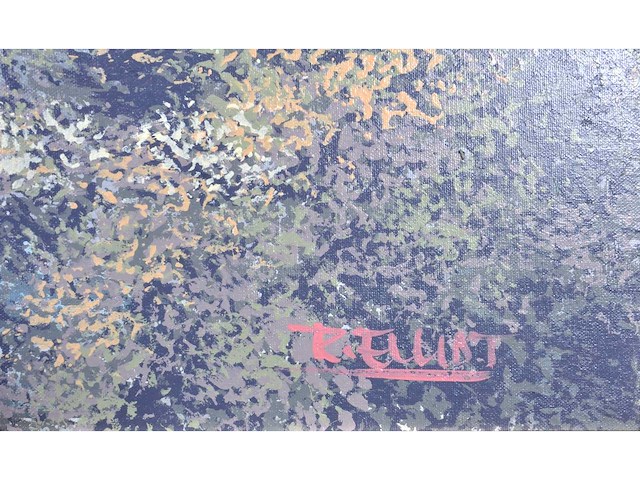 R. elliot - skyline - olie op doek - 119x149 cm - afbeelding 7 van  13