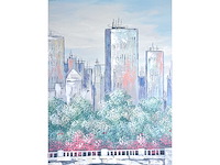 R. elliot - skyline - olie op doek - 119x149 cm - afbeelding 12 van  13