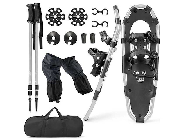Racketset 63 cm met ergonomische dubbele bevestiging, zilverkleurig - afbeelding 1 van  2