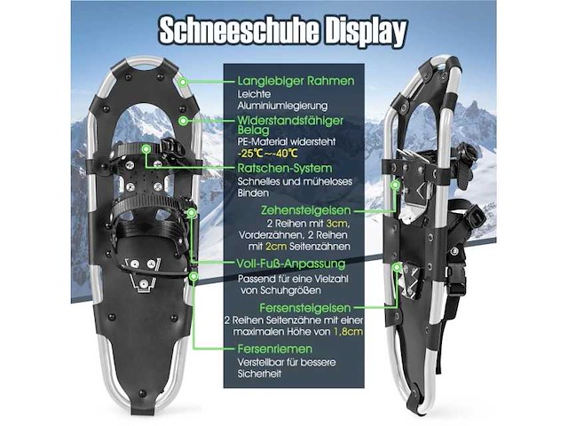 Racketset 63 cm met ergonomische dubbele bevestiging, zilverkleurig - afbeelding 4 van  5