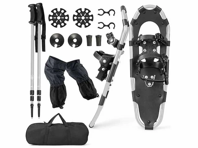 Racketset 63 cm met ergonomische dubbele bevestiging, zilverkleurig - afbeelding 1 van  4