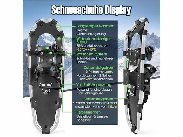 Racketset 63 cm met ergonomische dubbele bevestiging, zilverkleurig - afbeelding 3 van  4