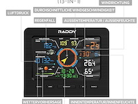 Raddy wf-100c lite 13-in-1 draadloos weerstation - afbeelding 5 van  6