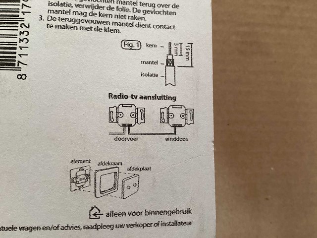 Radio/tv/contactdoos, creme (38x) - afbeelding 4 van  5