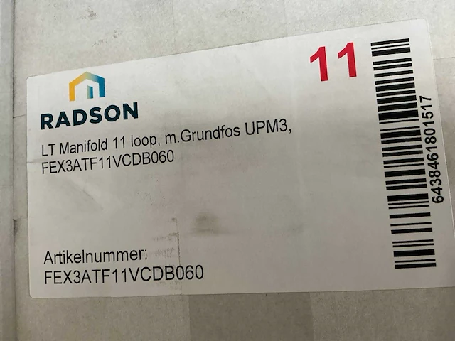 Radson vloerverwarming lt-verdeler (11 circuits) - afbeelding 6 van  6