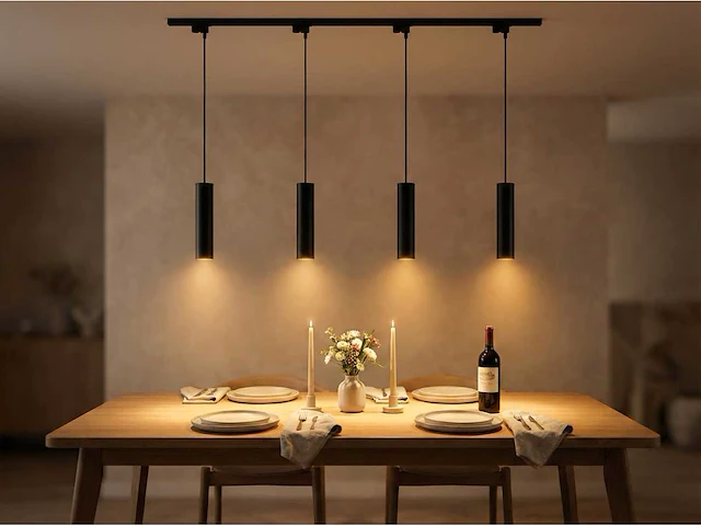 Railspot gu10 decoratief hanglamp cilinder 24cm zand zwart(12x) - afbeelding 2 van  8