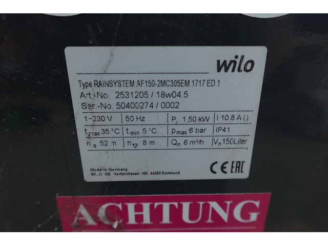Rainsystem wilo - afbeelding 5 van  7
